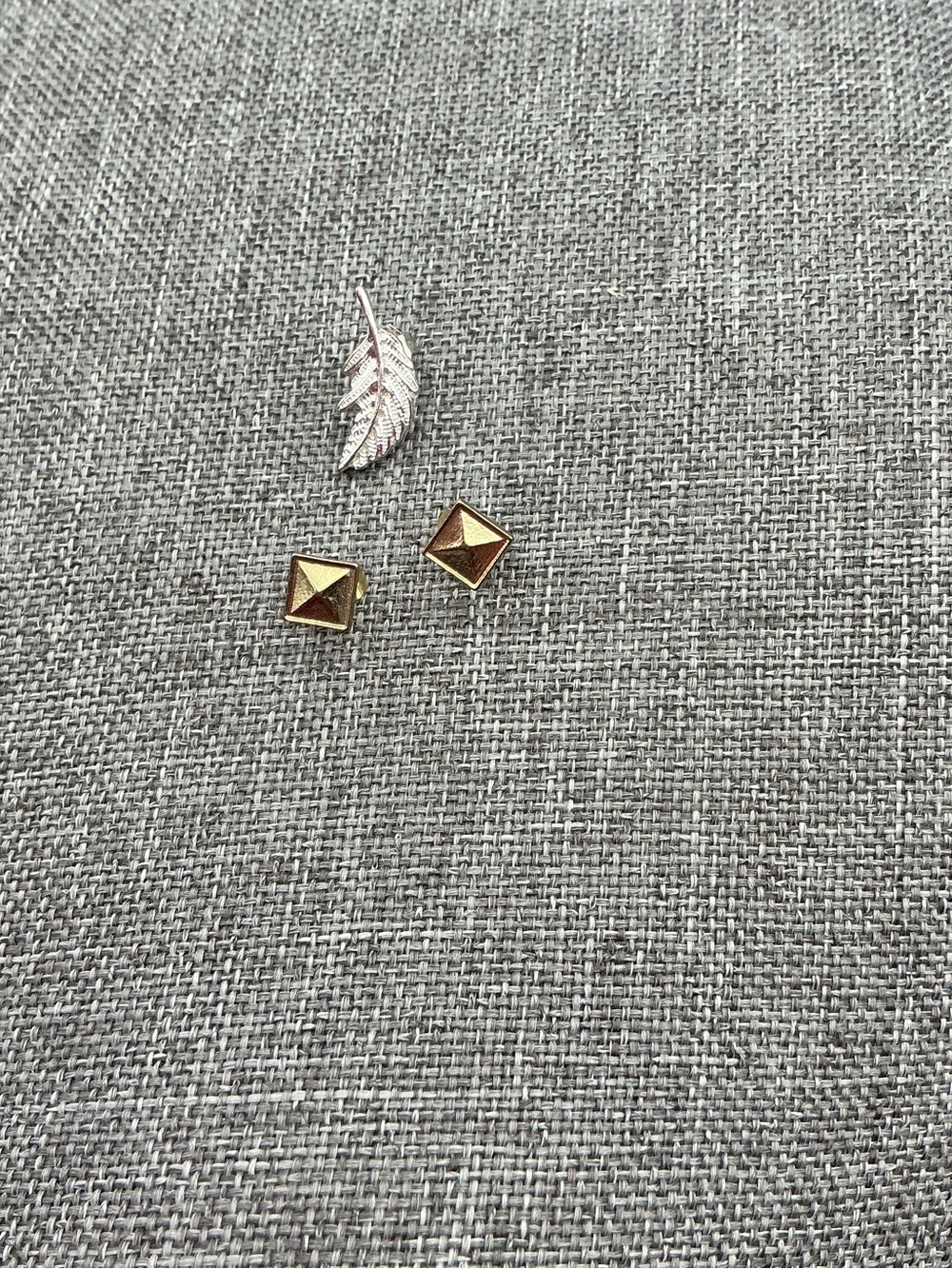 Gold Tone Pyramid Stud Earrings Bundle Unisex